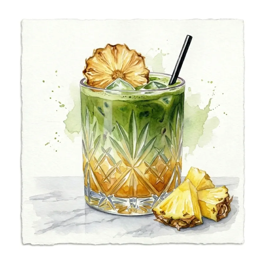 Soğuk Ananaslı Matcha Latte — Oie Café & Cocktail, Antalya