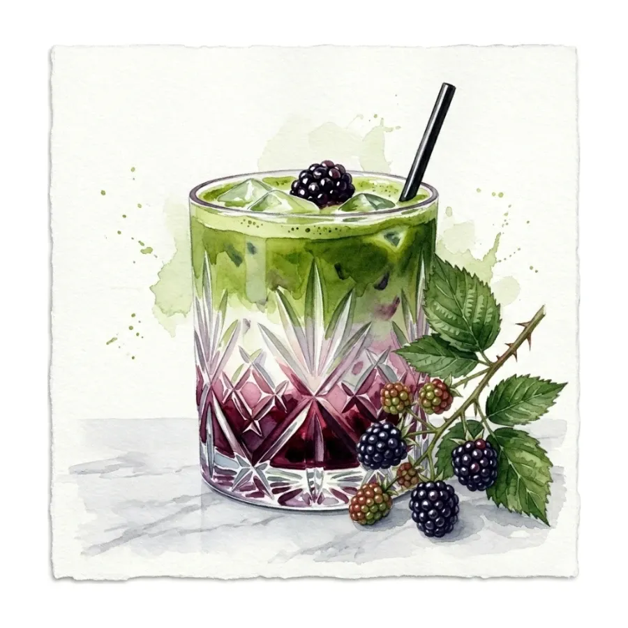 Soğuk Böğürtlenli Matcha Latte — Oie Café & Cocktail, Antalya