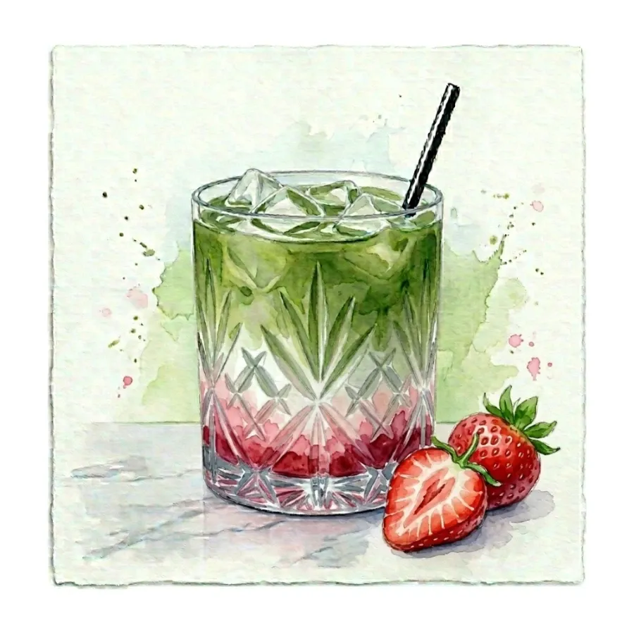 Soğuk Çilekli Matcha Latte — Oie Café & Cocktail, Antalya