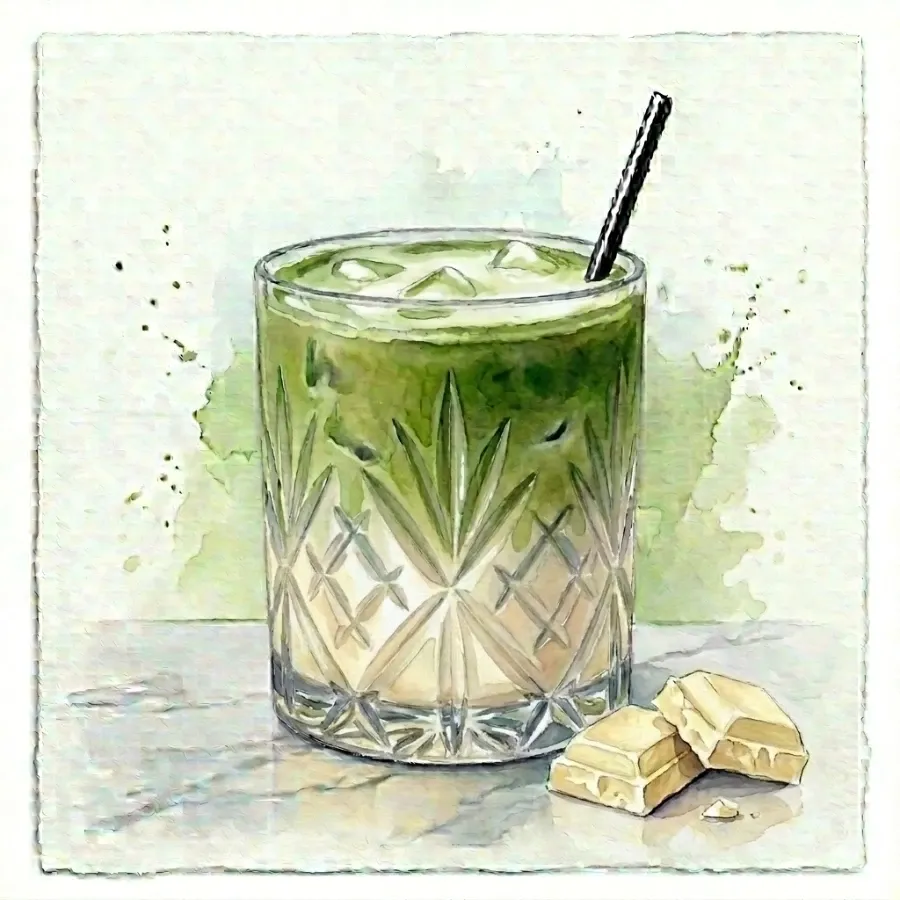 Soğuk Beyaz Çikolatalı Matcha Latte — Oie Café & Cocktail, Antalya